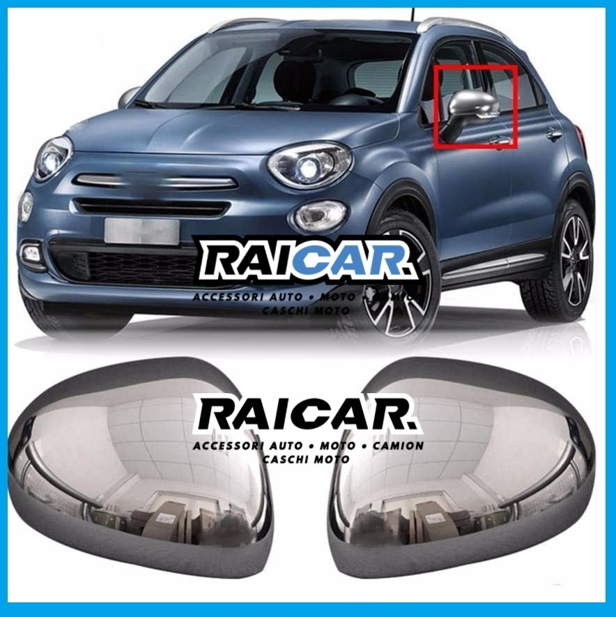 Coppia specchio retrovisore calotte cromate Fiat 500X 2015-2021