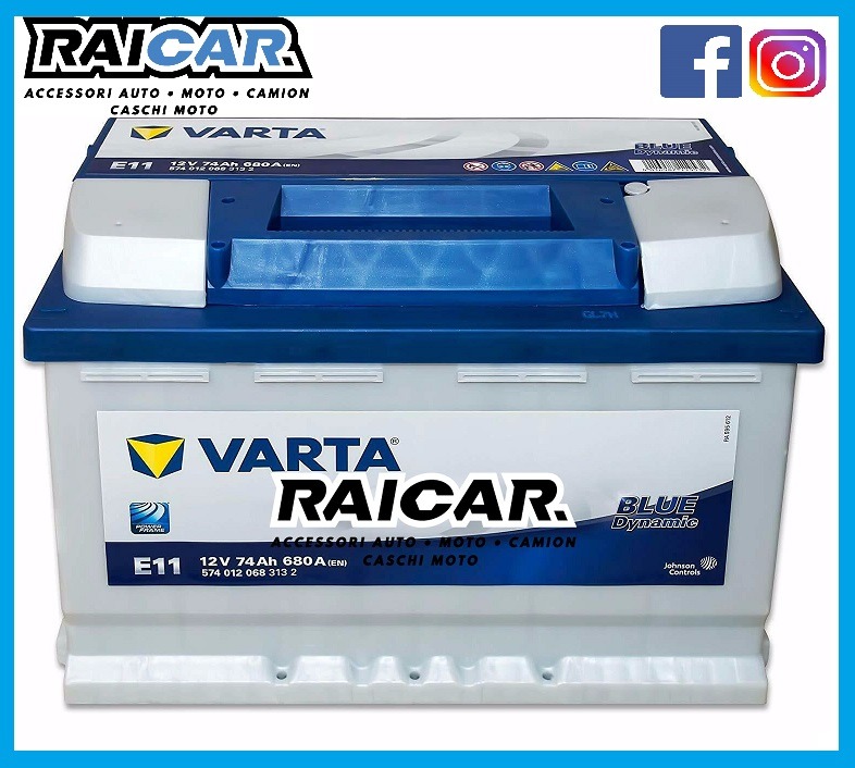 Batteria auto VARTA E11 74ah 680a en blue dynamic SPEDIZIONE ASSICURATA UPS  – RAI.CAR.
